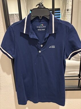 Equiline Women's Navy Short Sleeve Polo Tee